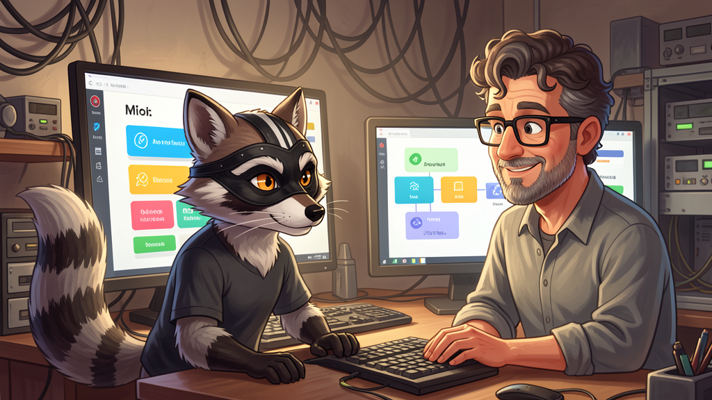 James and Milo in the lab launching the API-only cartoon workflow.