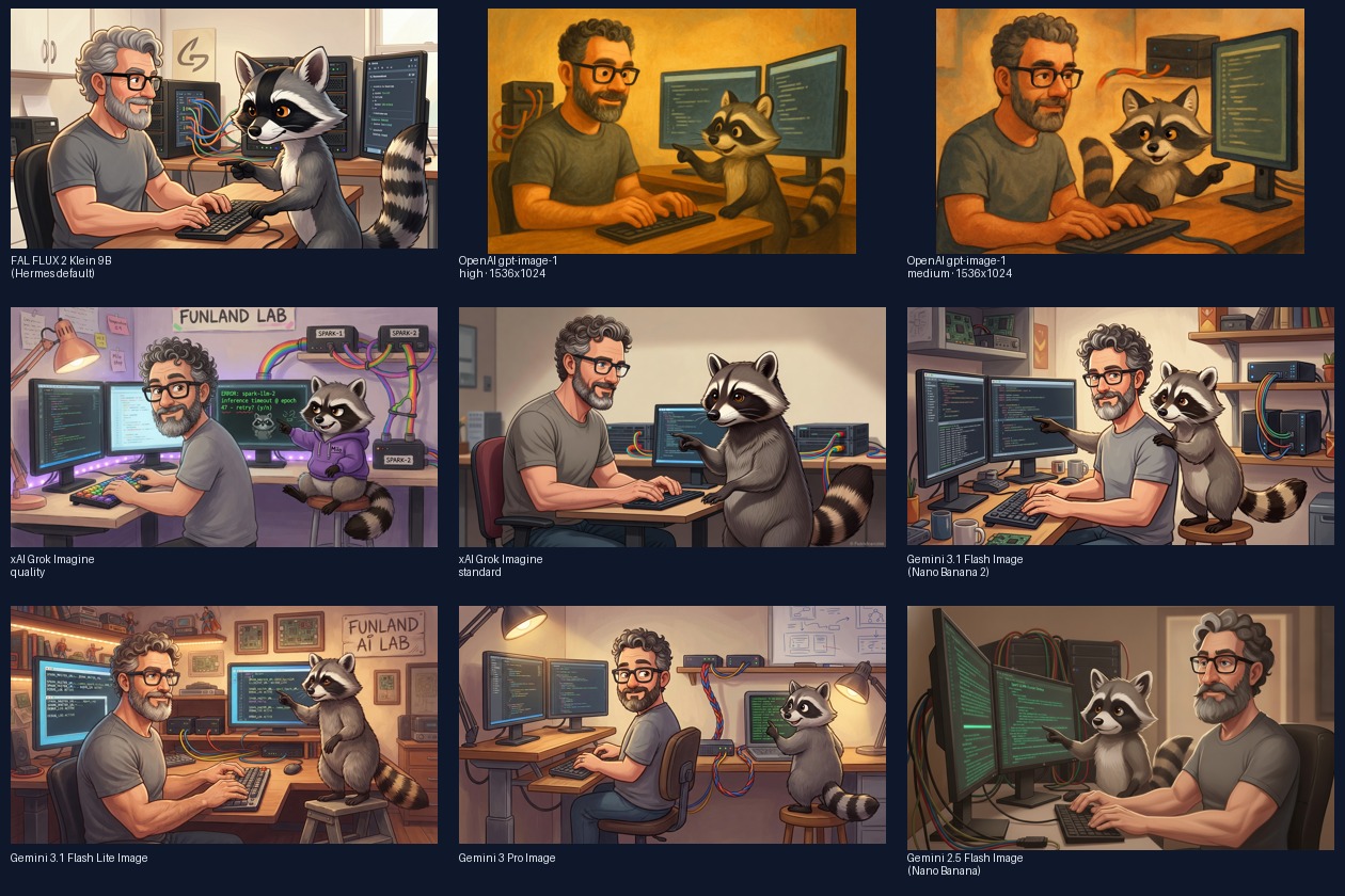 Contact sheet of all bake-off cartoon variants